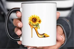 Sunflower High Heel Watercolor PNG Clipart Product Image 2