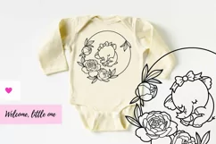 Nursery Round Design for Baby Girl - Welcome Sign SVG Product Image 4
