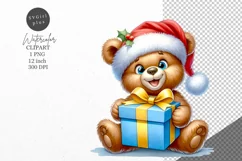 Christmas clipart, Teddy bear clipart, Teddy clipart, Product Image 1