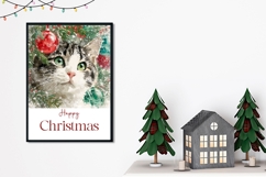 Cute Christmas Cat Greeting Card, Winter Cat Card Product Image 2