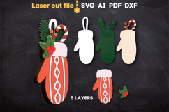Christmas Mitten SVG laser cut file for Glowforge Product Image 2