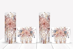 Watercolor Dream Catcher Tumbler Design, Boho Tumbler Wrap Product Image 2