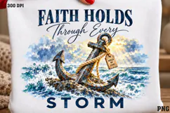 I Can Face Rough Waters Shirt PNG, With God Aboard Christian Product Image 2