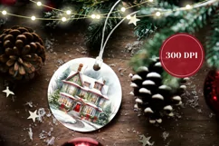 Christmas Ornament, Watercolor Christmas Product Tag Design Product Image 2