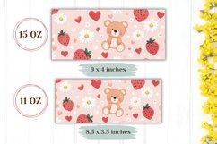 Cartoon Strawberry Mug Template, Pink Love Hearts Mug Design Product Image 2