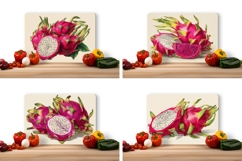 Fruits Cutting Board, Dragon Fruit Cutting Board, Fruits PNG Product Image 2