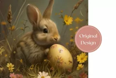 Cute Easter Tumbler Template, Floral Bunny Tumbler Design Product Image 2