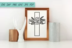 Cross SVG, Cross with rose SVG, Faith SVG, Flower cross Product Image 2