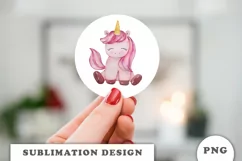 Watercolor cute unicorn sublimation png Product Image 2