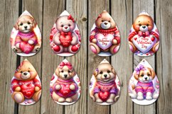 Valentine teddy bear &amp; puppy | teardrop earring sublimation Product Image 2