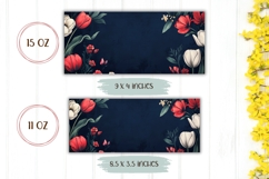 Flowers Mug Wrap, White Tulips Mug Sublimation Product Image 2