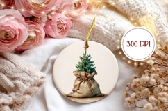 Christmas Ornament, Christmas Tree Round Ornament Template Product Image 2