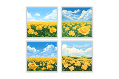 Yellow Rose Field Digital Paper Product Image 2