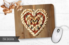 Macrame Heart Mouse Pad PNG Design Product Image 1