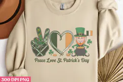Peace, love & St Patrick's Day PNG, Gnome St Patricks Day Su Product Image 2