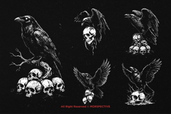 10 Bundle Dark Art Death Raven Crows Skull Bird Cannibal Product Image 3