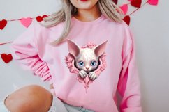 Valentine Cat Peeking Around Clipart Product Image 2