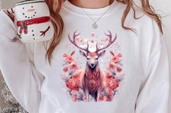 Cute Pink Christmas Animals Clipart Sublimation Product Image 2