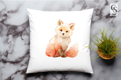 Cute Baby Fox Watercolor Clipart Sublimation PNG Product Image 3