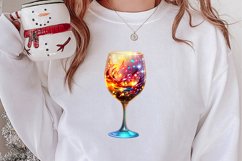 Christmas Wine Cup Sublimation Clipart Product Image 2