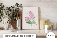 Watercolor Morning Glory Flowers Bouquet png Product Image 2
