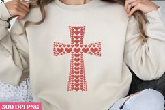 Red heart cross PNG, God Is Love Clipart PNG Product Image 1