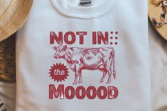 Vintage Funny Sarcastic Animal Not In The Mooood PNG Product Image 2