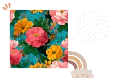 Cute Pillow Case Template, Flowers Pillow Sublimation PNG Product Image 2