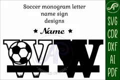 Football or Soccer Capital Monogram Letter W SVG Product Image 2