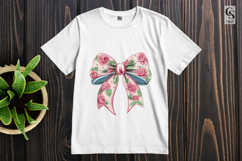 Pink Floral Ribbon Bow PNG Set Product Image 2
