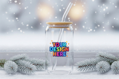 Winter clear glass can mockup Product Image 3