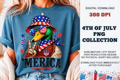 'Merica Duck PNG | Patriotic Mallard Sublimation DTF Product Image 2