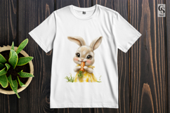 Cute Bunny with Carrot Rabbit Clipart PNG Product Image 2