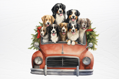 Vintage Red Truck With Many Clipart Product Image 2