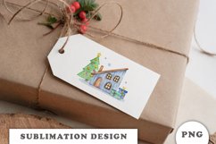 Watercolor Christmas house Sublimation design Product Image 2
