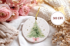 Christmas Pink Bow Ornament, Christmas Tree Ornament Product Image 2