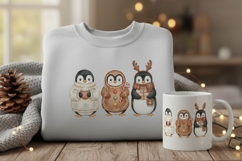 Christmas Baby Woodland Watercolor Animals Clipart Product Image 2