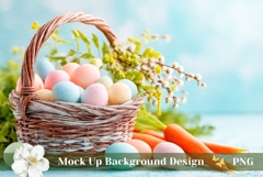 Easter Basket Background PNG, Easter Background Mockup Product Image 1