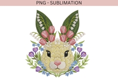 Faux Embroidered bunny png design for T-shirts Product Image 2