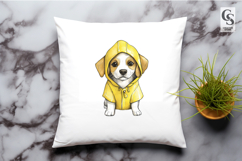 Watercolor Raincoat Puppy Dog Clipart Sublimation PNG Product Image 3