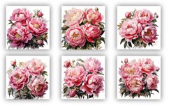 10 Pink Peonies Clipart PNG Product Image 2