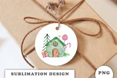 Watercolor Christmas house Sublimation design Product Image 2