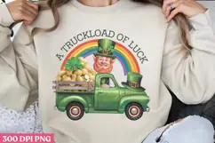 A Truckload of Luck PNG, St Patricks Day Gnome Sublimation P Product Image 1