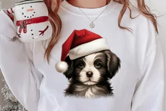 Christmas Peeking Dogs Clipart, Christmas PNG Product Image 3