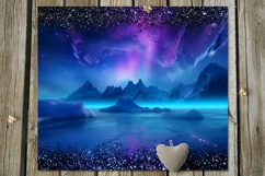 Northern Lights | winter Skinny Tumbler Sublimation designs Product Image 2