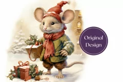 Christmas Tumbler Sublimation, Watercolor Mouse Tumbler Wrap Product Image 2