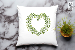 Green Floral Heart Ornament Clipart Sublimation PNG Product Image 2