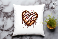 Chocolate Drip Heart Dessert Clipart Sublimation PNG Product Image 3