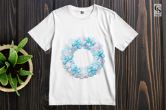 Blue Snowflake Wreath Clipart Sublimation PNG Product Image 2