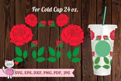 Rose svg for Full Wrap Venti Cold Cup 24 oz Product Image 4
